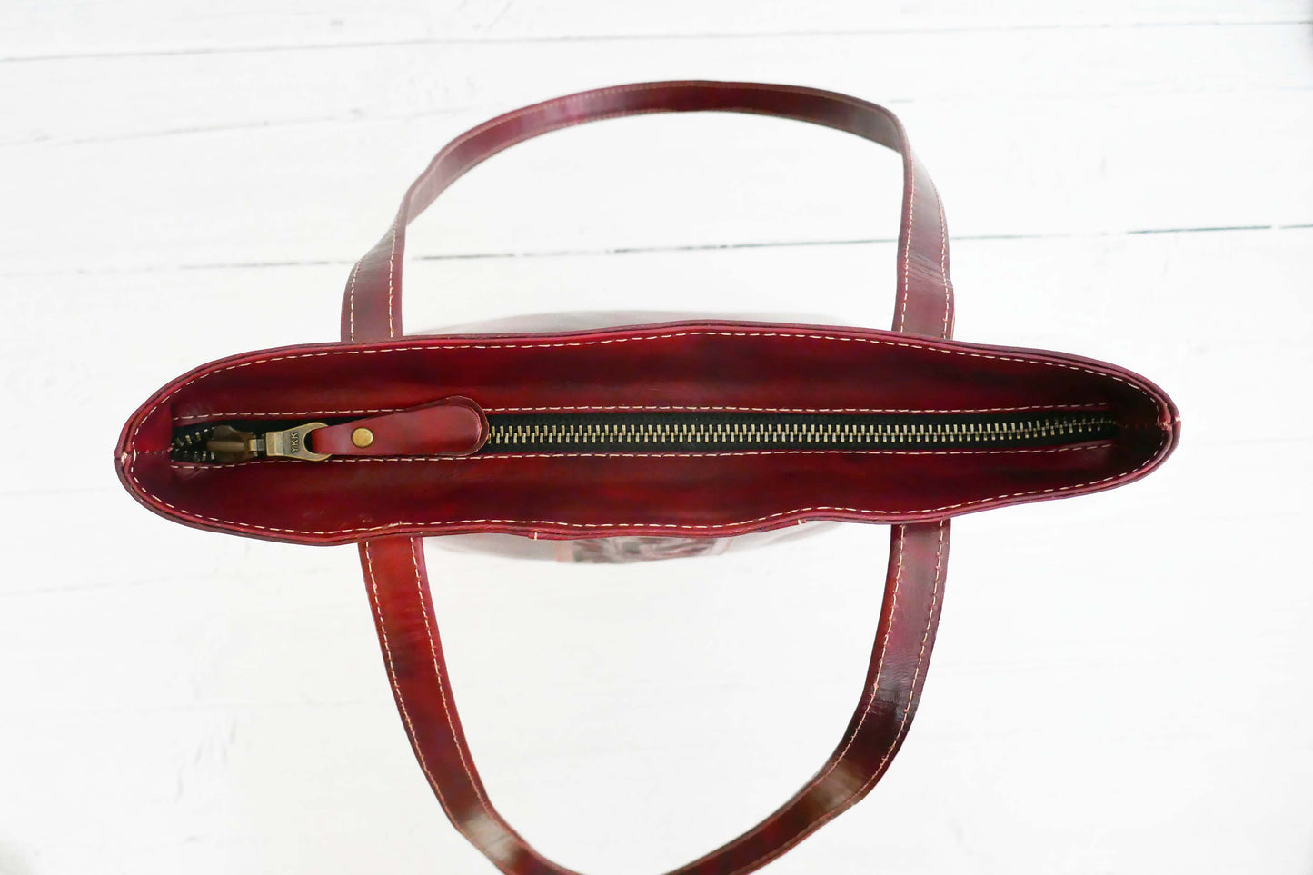 Red Tooled Leather Bag