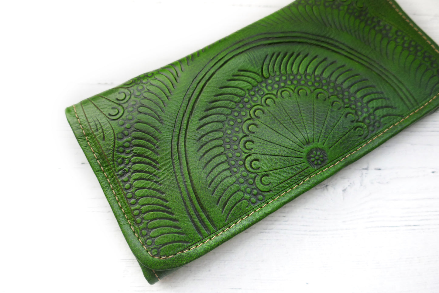 Green Mandala Trifold Wallet