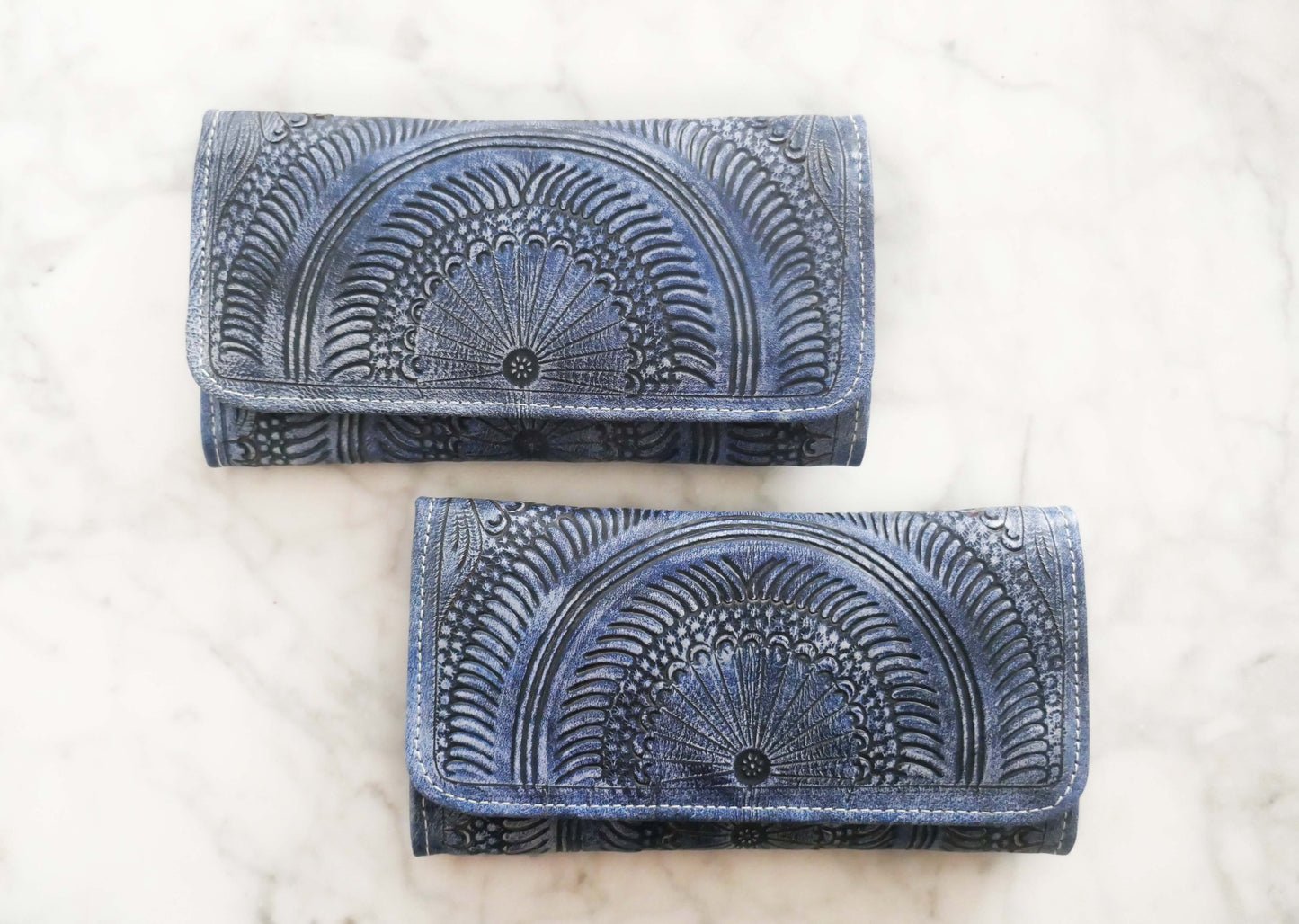Blue Mandala Trifold Wallet
