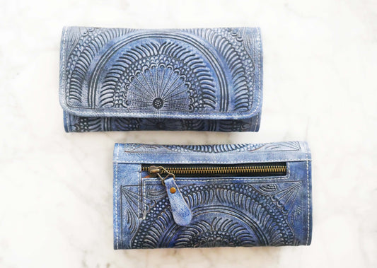 Blue Mandala Trifold Wallet