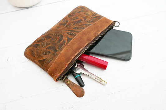 Brick Small Essential Leather Pouch