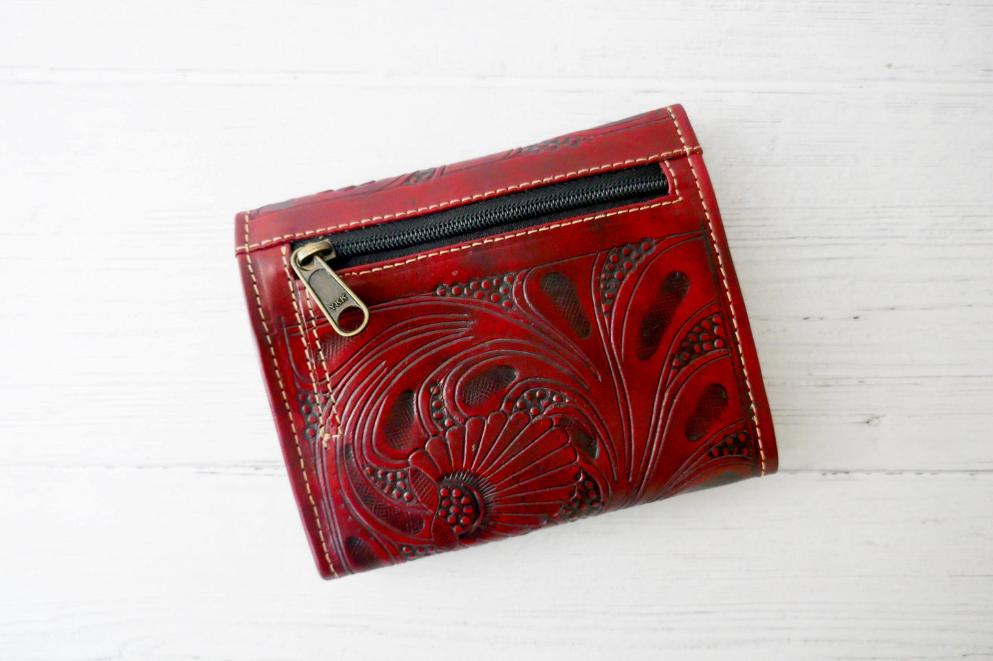 Small Red Trifold Wallet