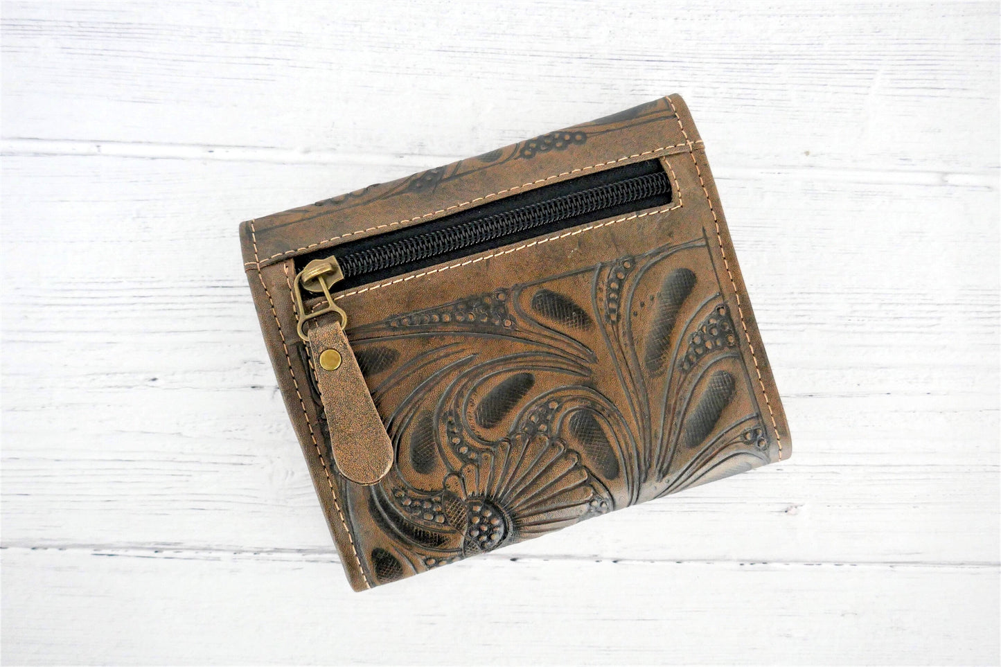 Brown Small Trifold Wallet