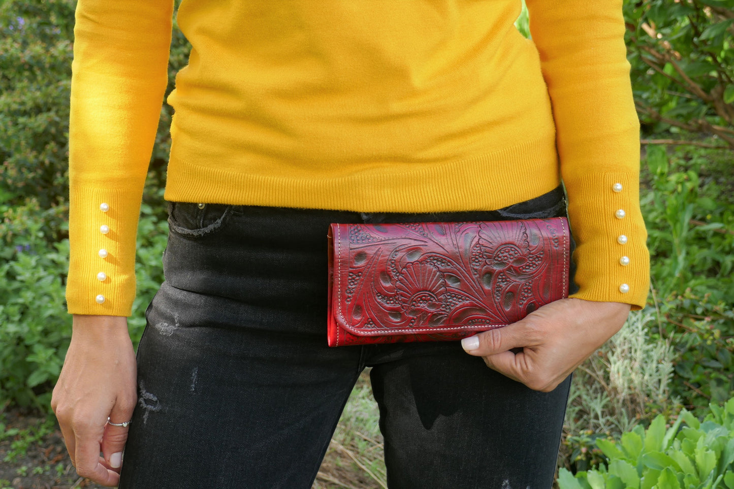 Leather wallet for women