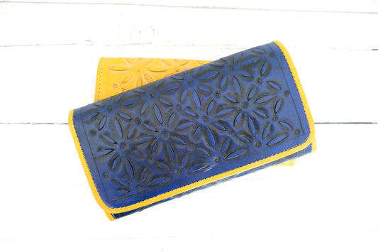 Blue & Yellow Trifold Wallet