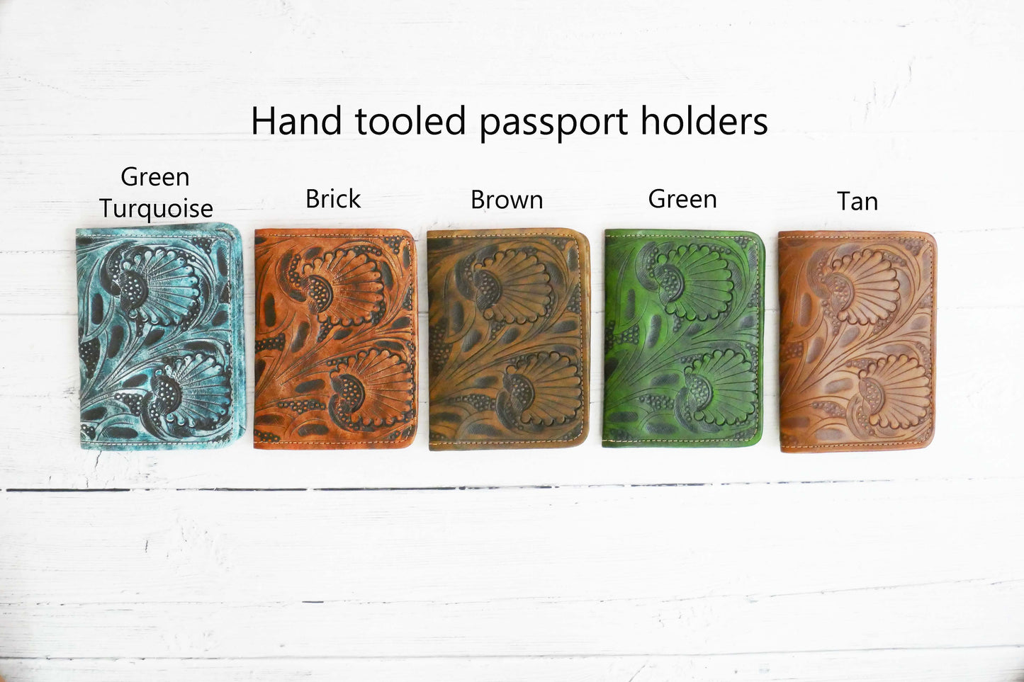 Green Turquoise Leather Passport Holder