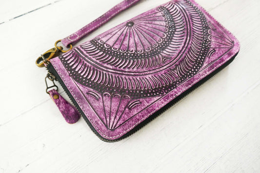 Purple Mandala Zip Wallet