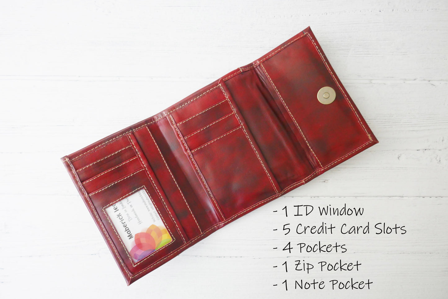 Small Red Trifold Wallet