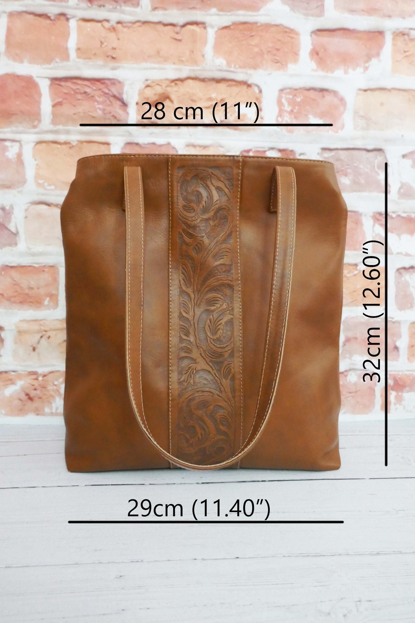 Brown Leather Tote Bag -Sheridan-