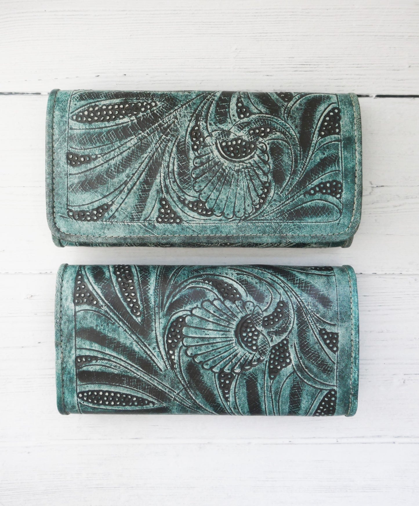 Green Turquoise Trifold Wallet